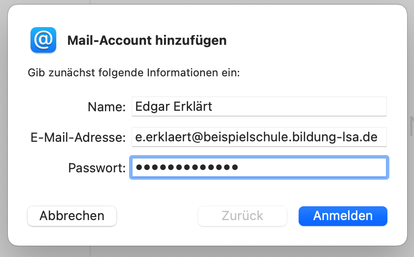 bildungsserver sachsen anhalt konfiguration von apple mail fur mac
